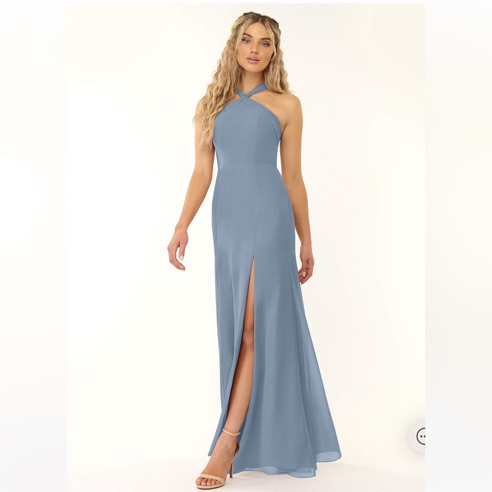 Azazie Rue Dress (Dusty Blue)